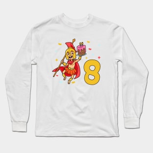 I am 8 with Spartan - kids birthday 8 years old Long Sleeve T-Shirt